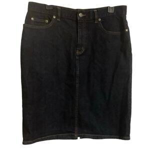 LRL Lauren Jeans Co. Ralph Lauren Skirt Women's 10 Blue Denim Pencil Back Slit